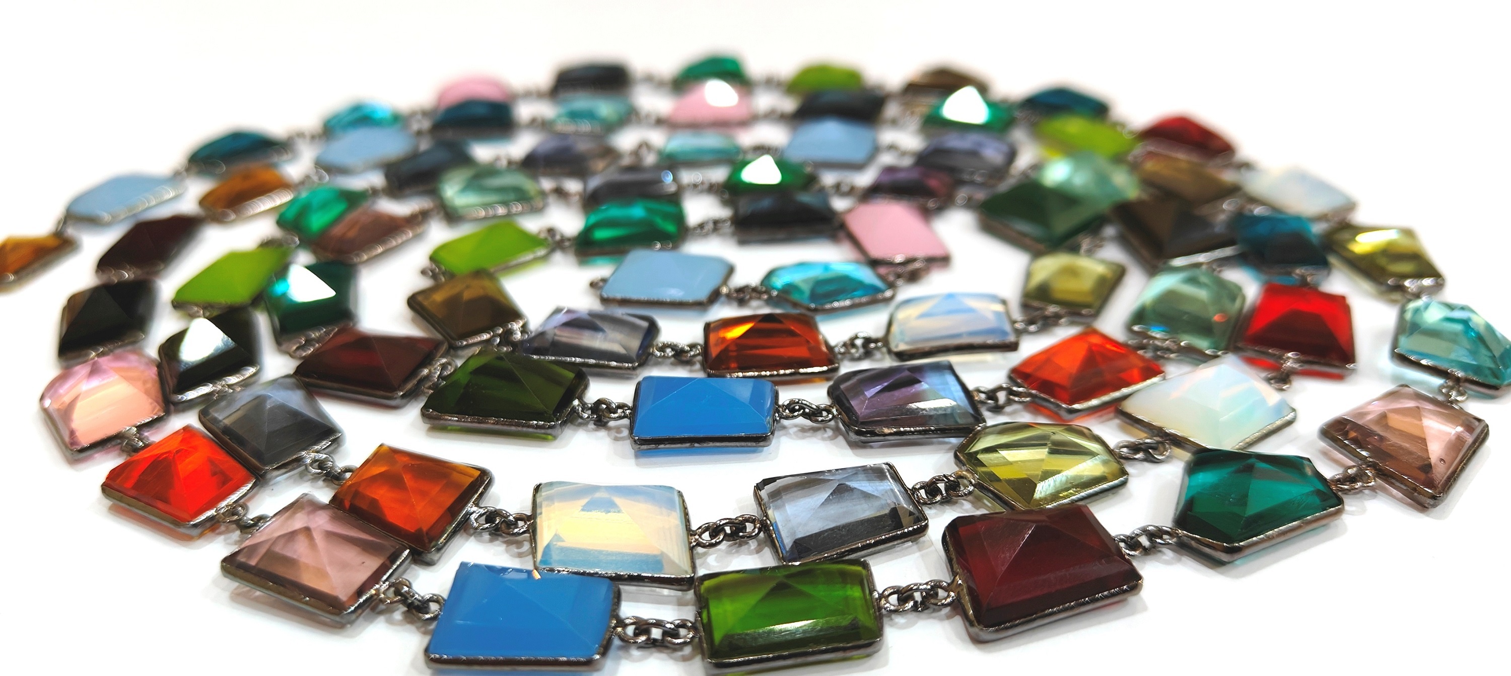 Multi Color Crystal Quartz Free Shape 14 To 15mm Bezel Chain Sold Per Foot