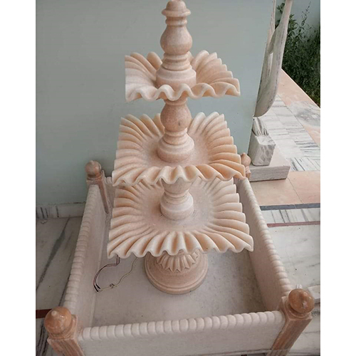 Durable Outdoor Pink Marble Fountain