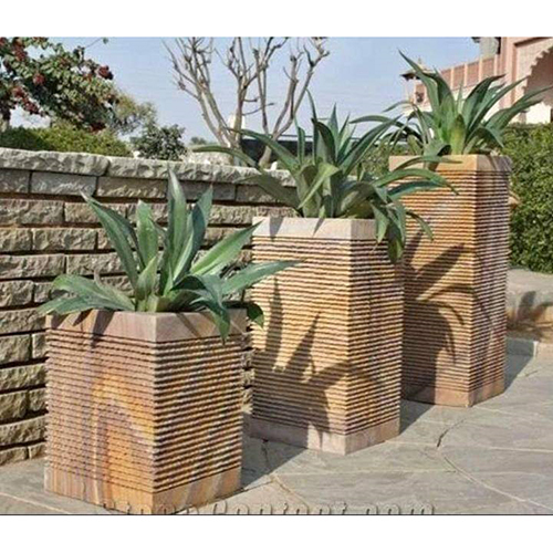 Grey Brown Sandstone Box Planters