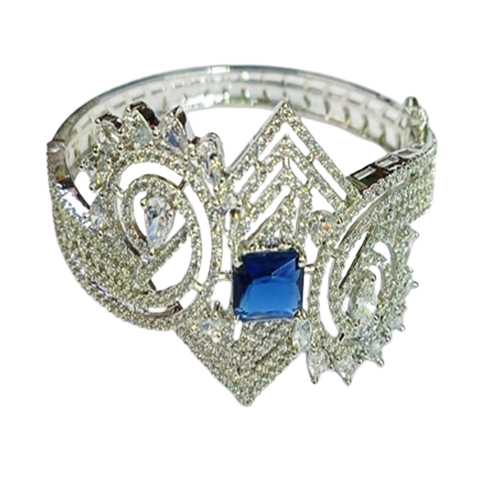 Uncommon Stylish Good Looking Bracelet - Silver Coated, Standard Size | Adorned with Ruby Stone, Ideal for Anniversaries and Weddings