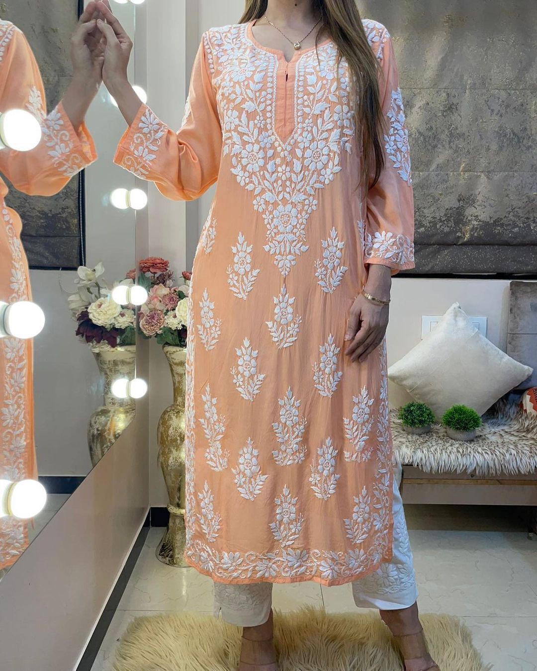 Reyon Kurti - Rayon Fabric Available In Sizes S To Xxl Trendy & Fashionable For Ladies Casual & Traditional Style With Elastic Stitches