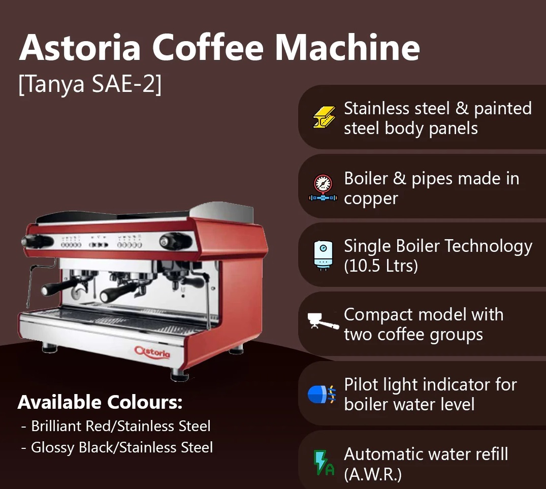 Semi-automatic Astoria Coffee Machine Tanya 2grp Semi Automatic