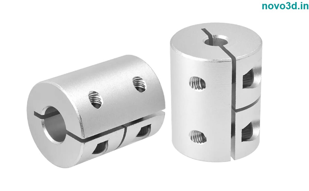 Aluminium Rigid Coupling 6.35x5mm High Quality Shaft Coupling For 3d Printer - Aluminium Alloy, 6.35mm Bore X 5mm Bore, 19mm Outer Diameter, 25mm Length, Metallic Silver