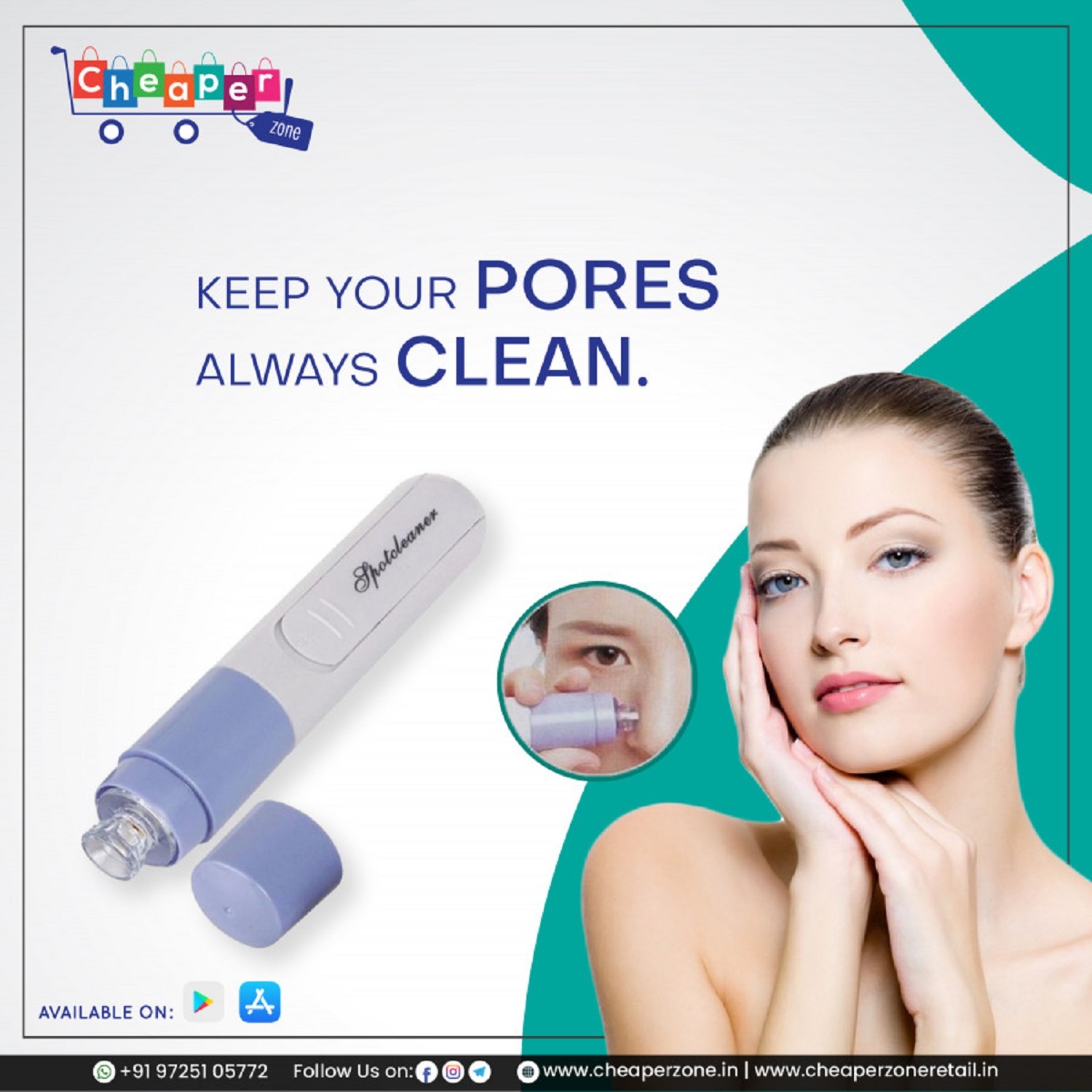 Vacuum Pore Cleaner - 4 Suction Heads With 2 Power Settings | Easy To Clean, Includes Small, Large, Oval, And Silicone Heads For Home Use