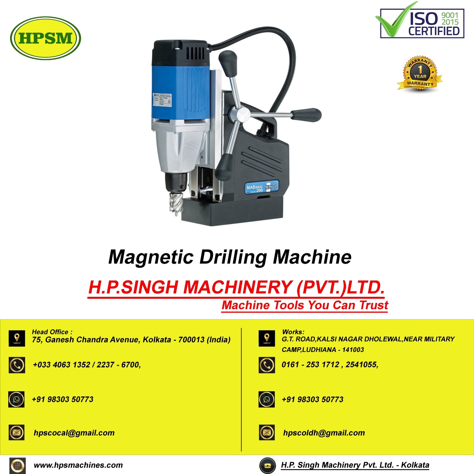 Magnetic Drilling Machine - Application: Industrial