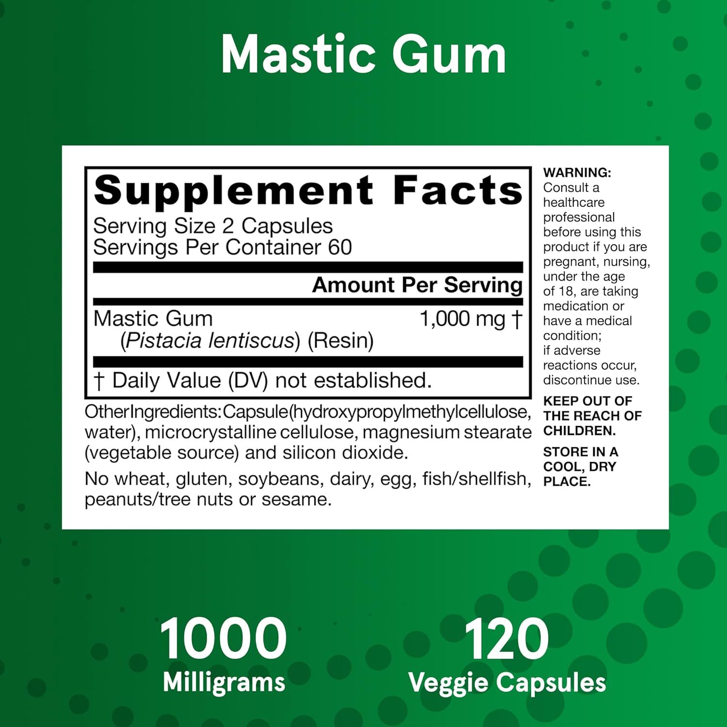 Jarrow Formulas Mastic Gum 1000 Mg, Dietary Supplement 120 Caps