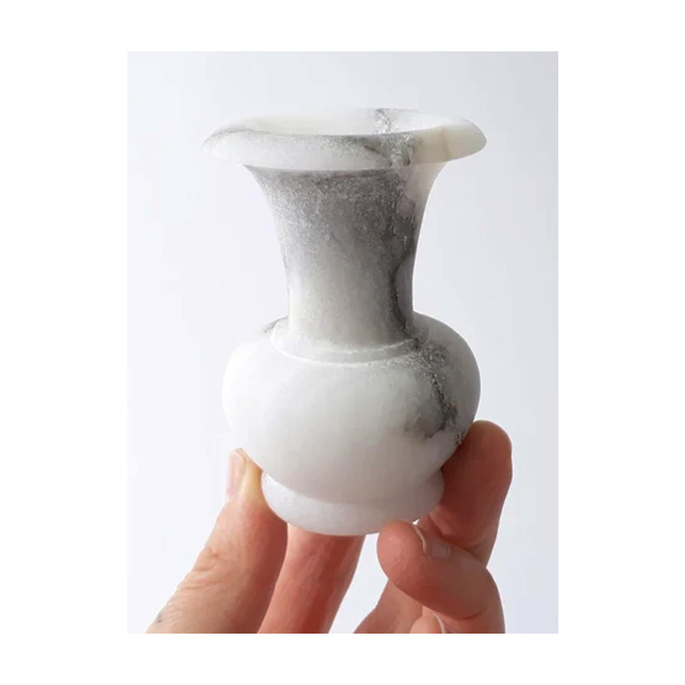 Handmade And Customized Marble Small And Unique Flower Vase - Color: White