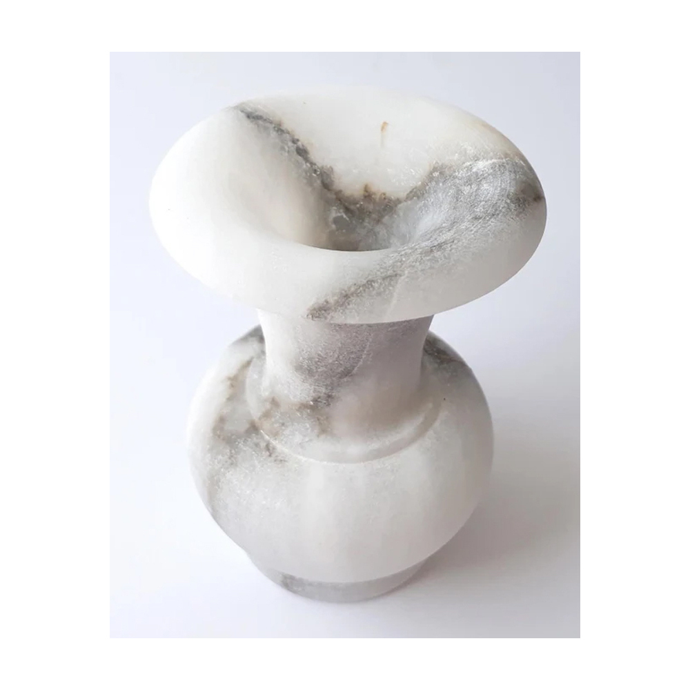 Handmade And Customized Marble Small And Unique Flower Vase - Color: White