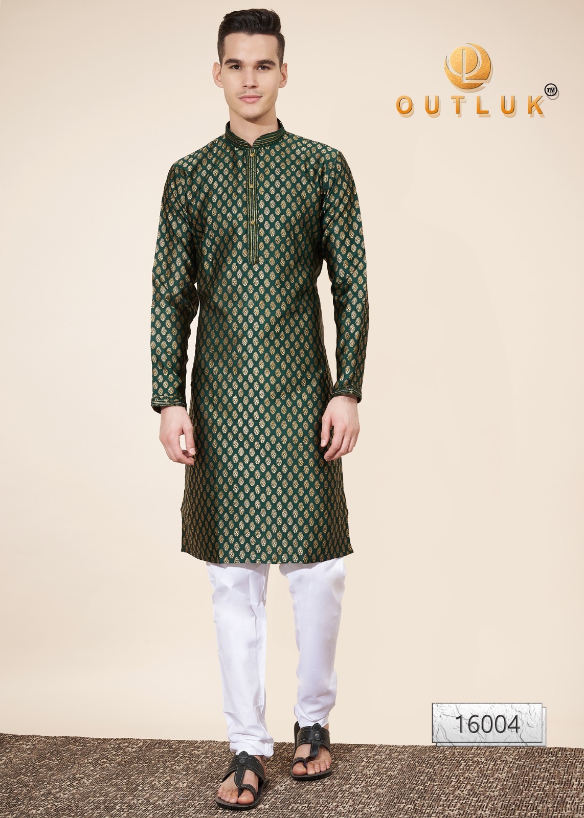 Mens Kurta Heavy Jequard With Self Work And Pintex Work - Color: 6