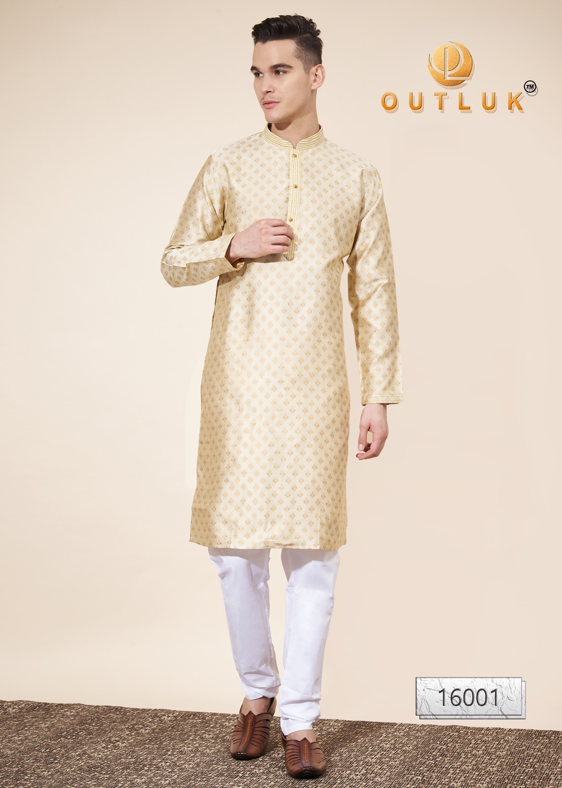 Mens Kurta Heavy Jequard With Self Work And Pintex Work - Color: 6