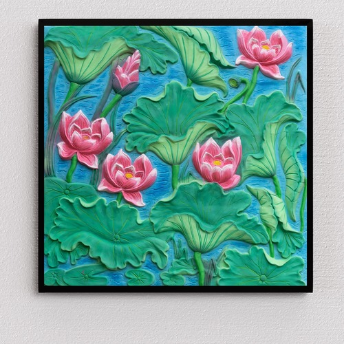 Wall Decor - 12x12 Inches | Polyresin, Matte Finish, Floral Nature Theme, Green Color, 1.5 lbs
