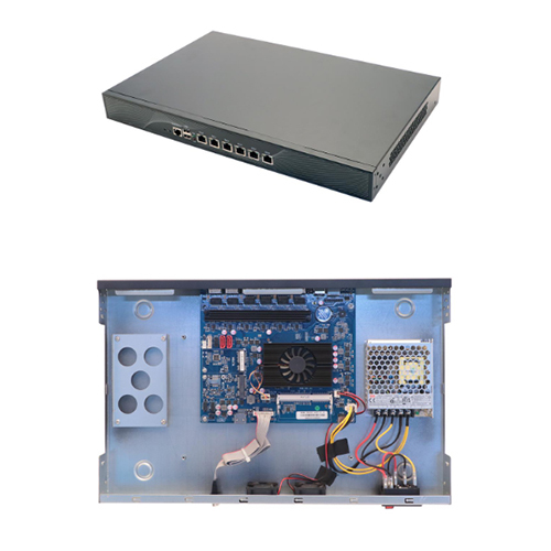 Black 1U Rackmount Network Security Appliance Intel Sky Lake Kaby Lake Processor 6 Gigabit Lan