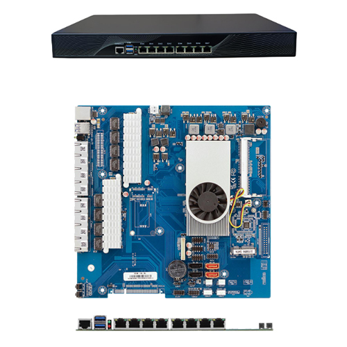 Black 1U Rackmount Computer W Intel 2Nd3Rd Gen U-Series Cpu 8 Lan For Network Security Management