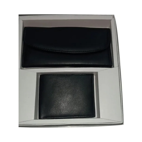 Black Combo Corporate Gift Set - Leather Folder with 40 GM Weight, Custom Color & Logo, Includes Stylish Pen for Corporate Use
