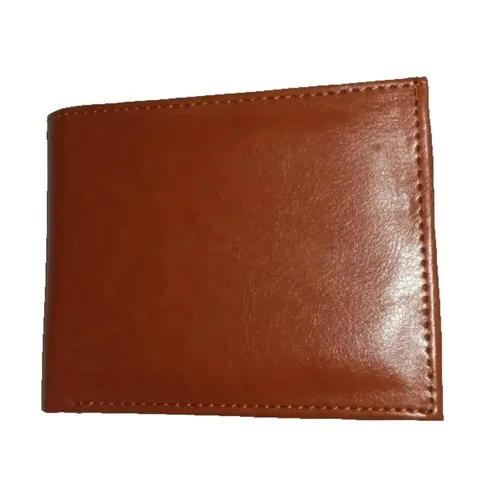 Mens Promotional Leather Wallet - Leather Material, 4 x 5 Inches, Brown Color - Modern Design, Compact Size, Attractive Style