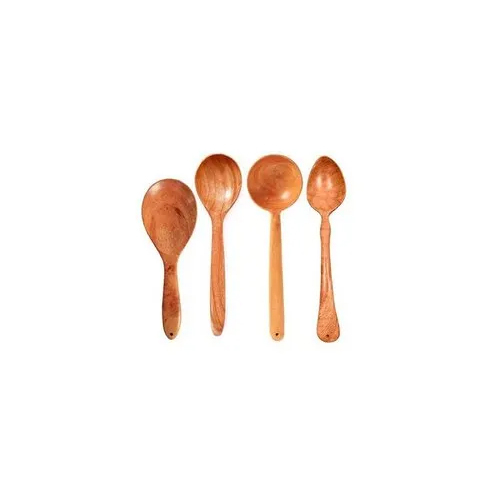 Neem Wood Server Spoon Set Of 4 - Color: Brown
