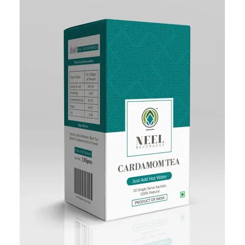 Instant Cardamom Tea - Premium Blended Powder | Flavored Instant Beverage with Natural Ingredients, No Preservatives, 12-Month Shelf Life