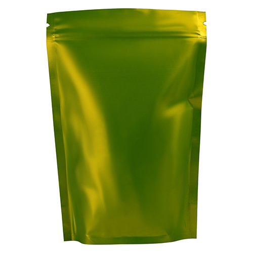 Matt Green Standy Zipper Pouch - Durable PVC, Multicolor Design | Ideal for Food Packaging, Stable Bottom, Secure Zipper Closure, Compact Size