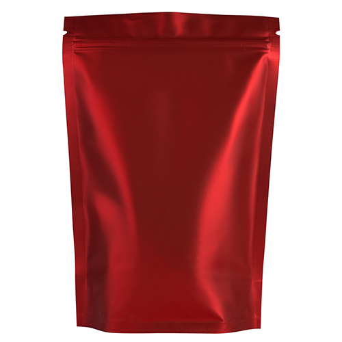 Matt Red Standy Zipper Pouch - PVC Material, Multicolor Design | Stand Up Pouch with Plain Print Type for Versatile Storage Solutions