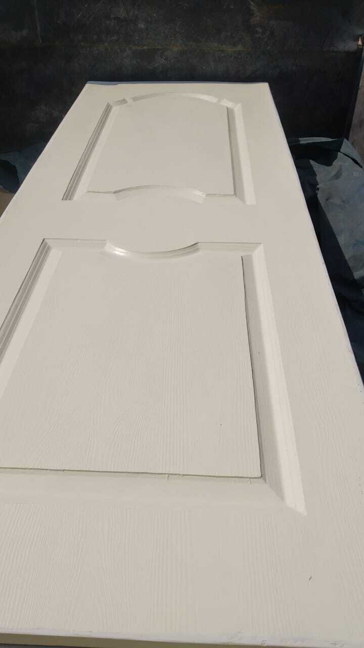 Frp White Door - Solid Wood Frame, Customized Sizes, Off-white Finish | Modern Design, Left Lock Handle Position, 30mm Thickness