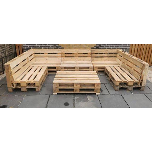 Wooden Pallet Furniture - Solid Wood, Polished Finish, Available in Various Colors | Indoor Versatile Design for Residential and Commercial Use