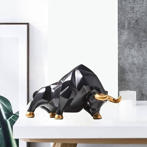 Black Stock Marble Bull Statue