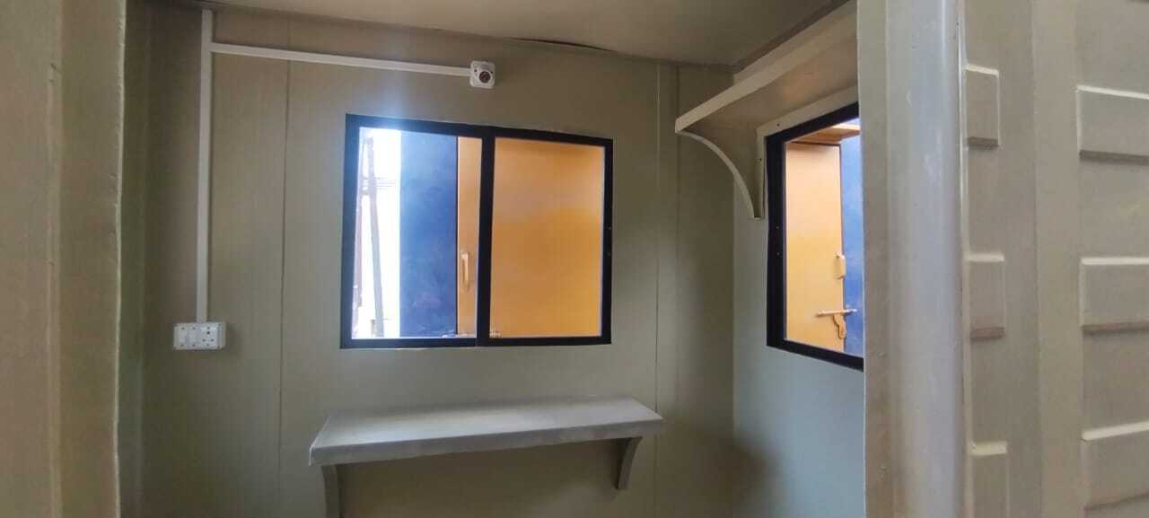 Frp Security Cabin - Fiber Reinforced Plastic, 30mm Wall Panel, Red/white/blue Color, Pvc Door, Steel Window | Lightweight, Portable, Versatile Design For Guard Houses, Hotels, Offices, Workshops