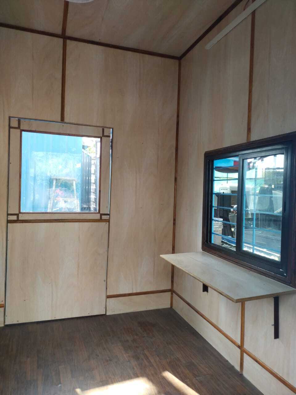 Frp Portable Office Cabin - 30mm Thick Wall Panels, Blue Steel Sliding Windows, Dual-smooth Finish