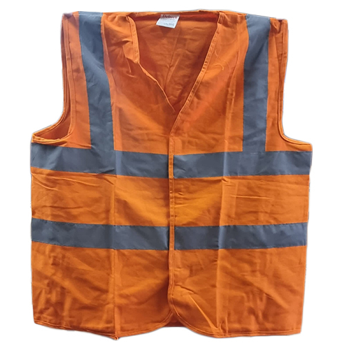 Polyester Orange Reflective Safety Jacket