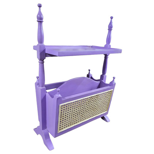 Rattan Magazine Rack - Artwork: Painted