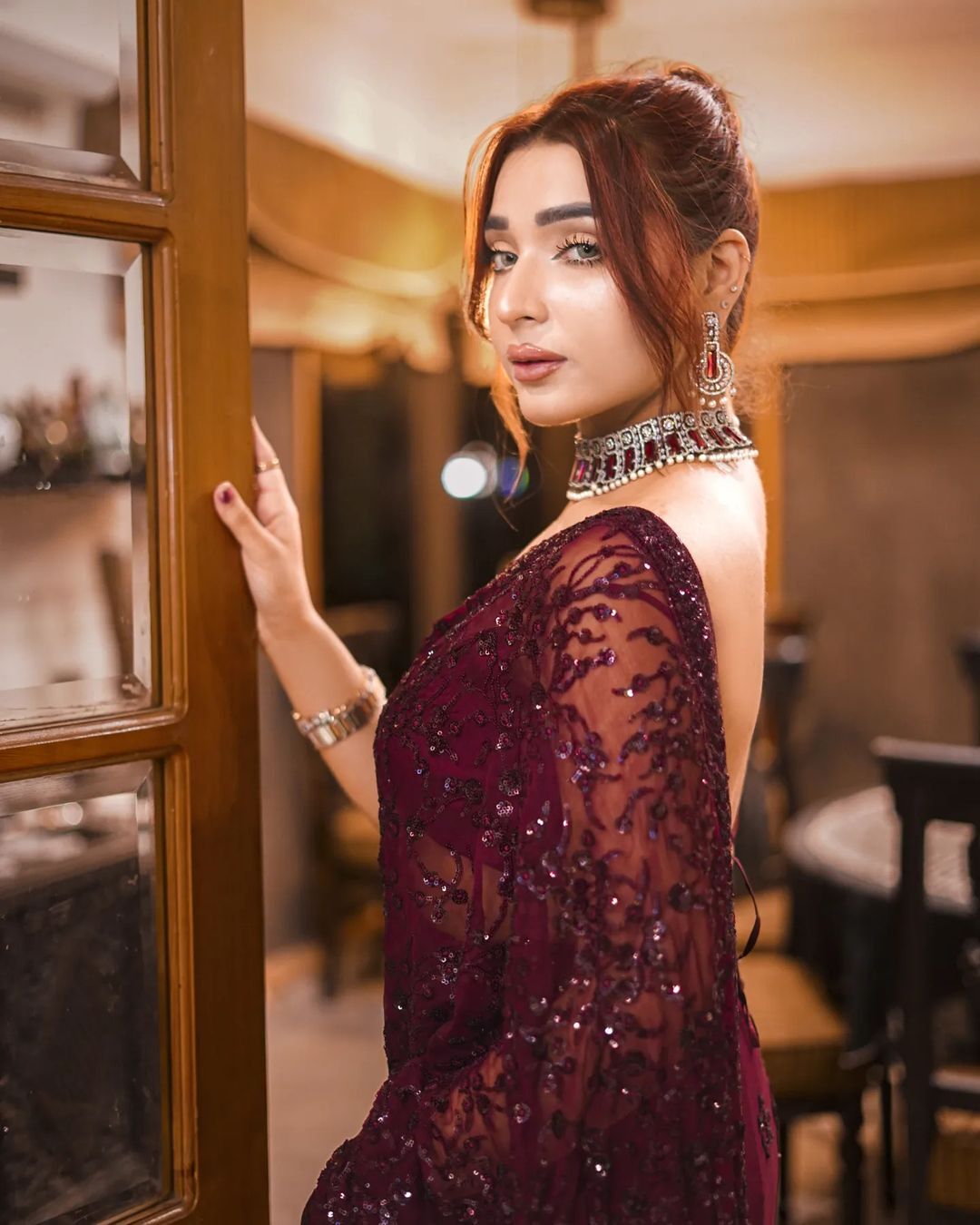 Saree Of Georgette With Heavy 3mm Sequins Embroidery Work