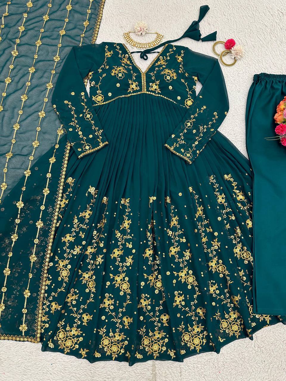 Georgette Gown - Color: Sea Green