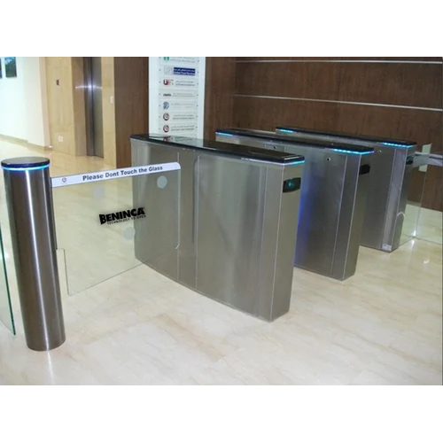 Indoor Flap Barrier - Premium-Quality Automatic Access Control System | Sleek Silver Design, Long-Lasting Warranty, Ideal for Commercial Spaces