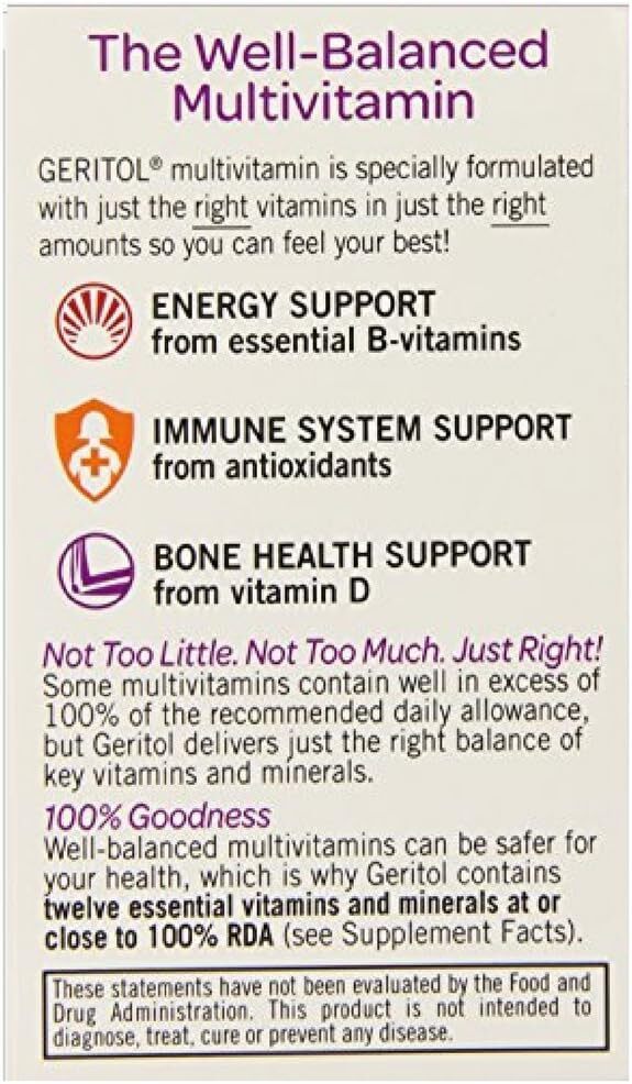 Geritol Tablets Color Geritol Multivitamin Nutrition Support - 40 Tablets, Purple Color ...