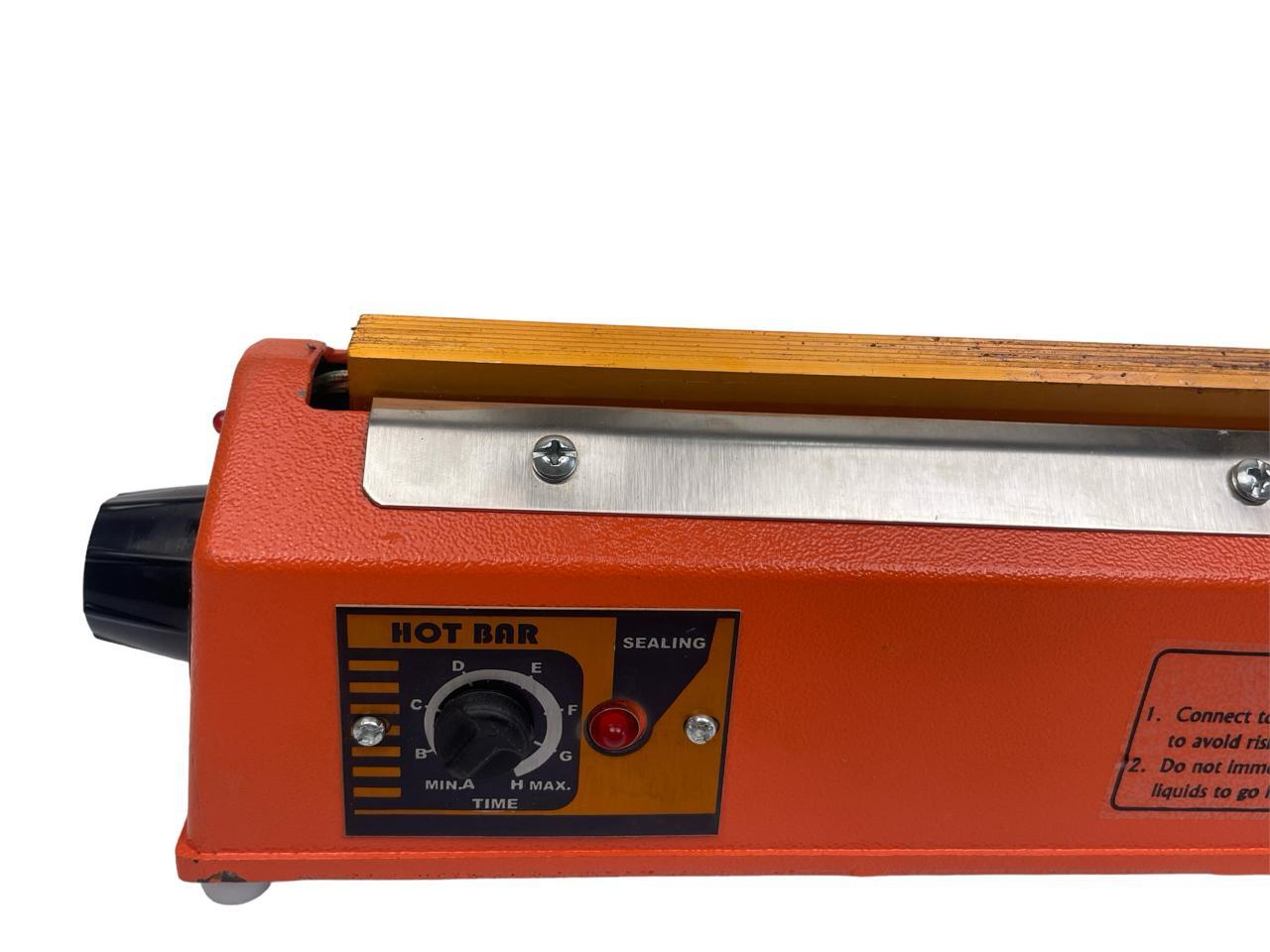 Hand Impulse Sealer Machine - Hand Sealer 500x530x900 Cm Orange | Manual Operation Sealing Length 600x1.6 Mm 240v Electric Impulse Technology