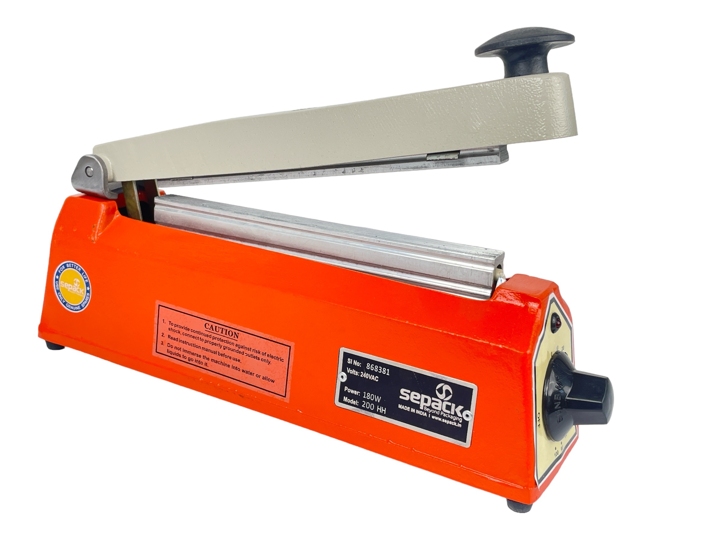 Hand Impulse Sealer Machine - Hand Sealer 500x530x900 Cm Orange | Manual Operation Sealing Length 600x1.6 Mm 240v Electric Impulse Technology