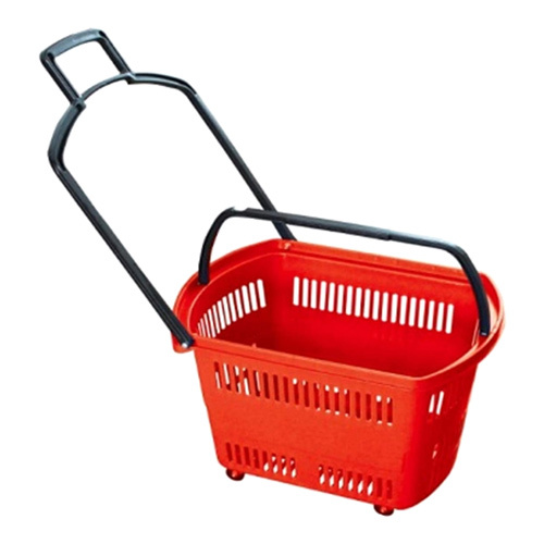 Plastic Wheel Trolley - Color: Red