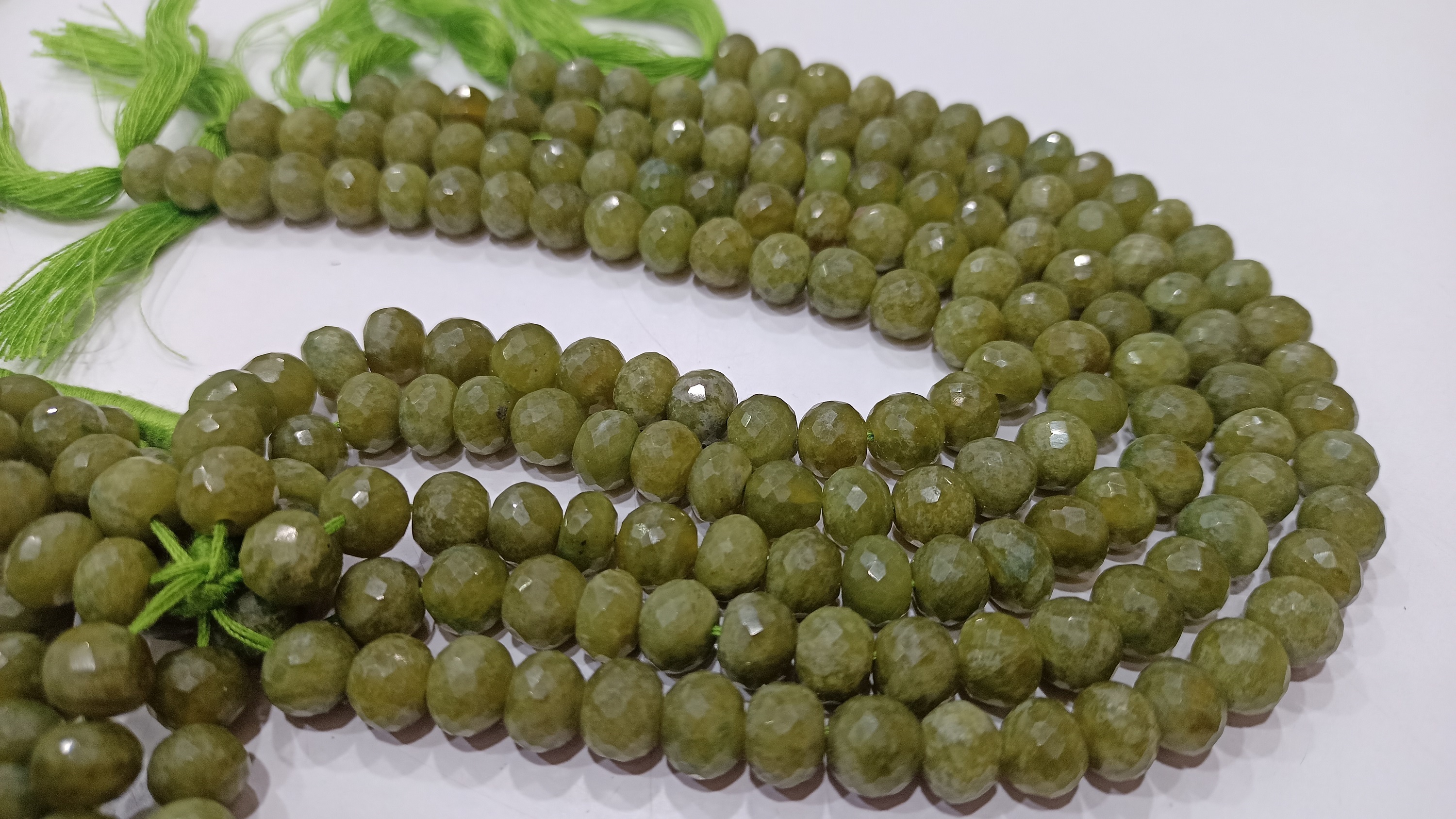 Natural Vessonite Garnet Rondelle Faceted 7-8mm Beads Sold Per Strand 8'' Long