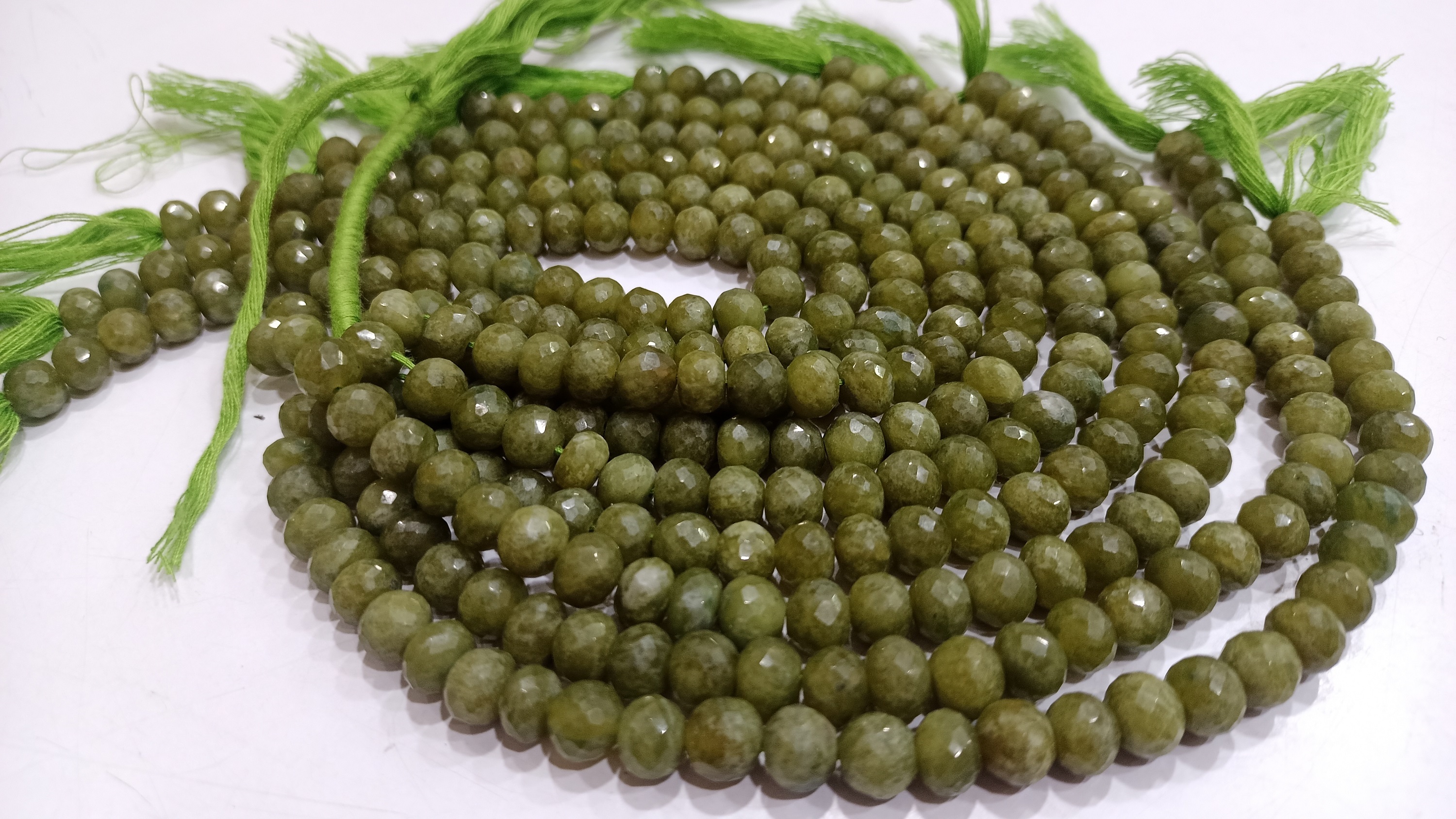 Natural Vessonite Garnet Rondelle Faceted 7-8mm Beads Sold Per Strand 8'' Long