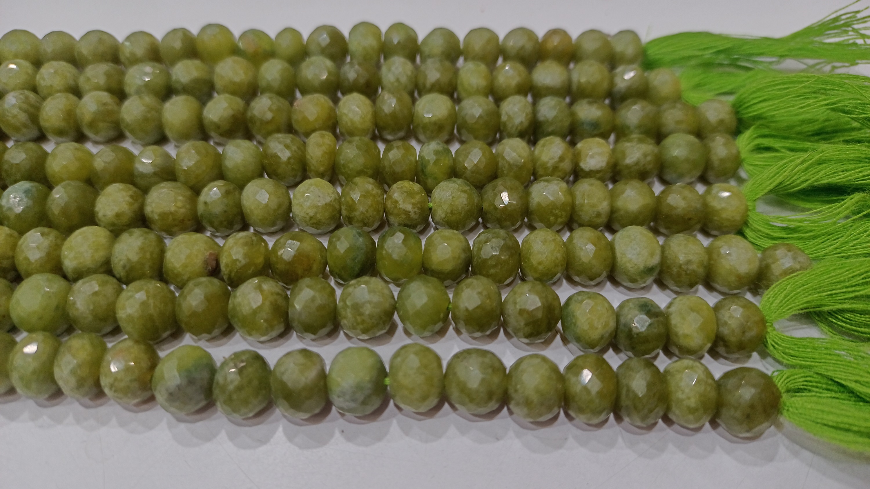 Natural Vessonite Garnet Rondelle Faceted 7-8mm Beads Sold Per Strand 8'' Long