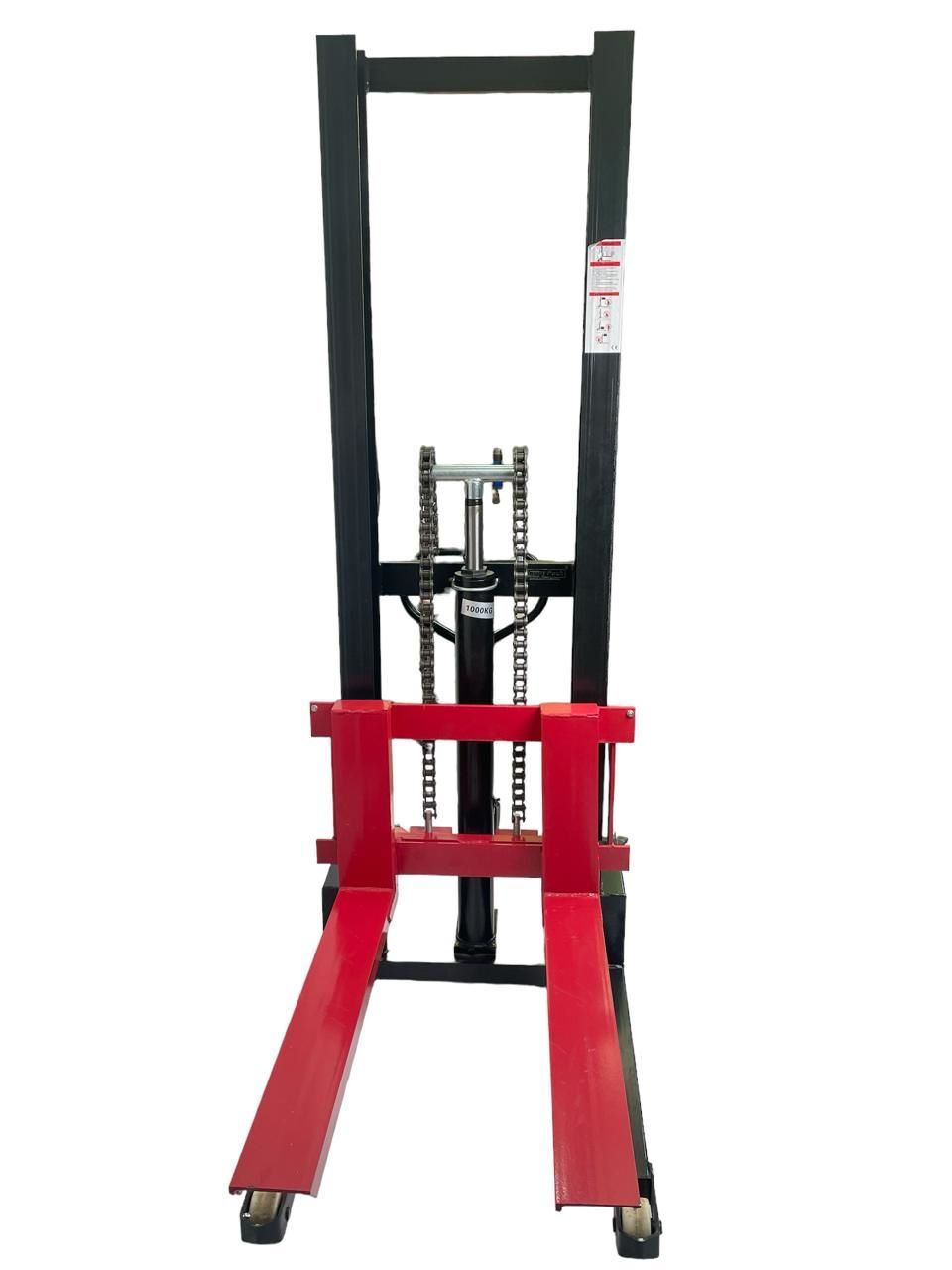 Manual Hydraulic Hand Stacker - Color: Red