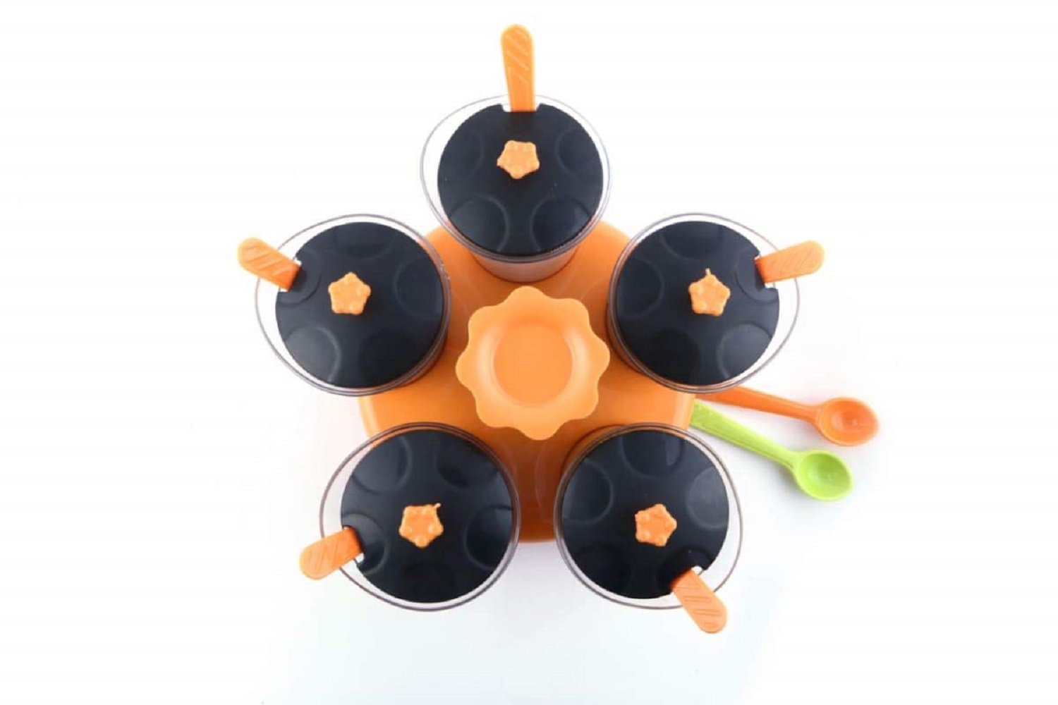 Multi Purpose Dining Set Of 5 Spice Rack - Plastic Material, 360 Degree Revolving Design, Scratch Resistant | Ideal For Spices, Dry Fruits, And Decorative Use