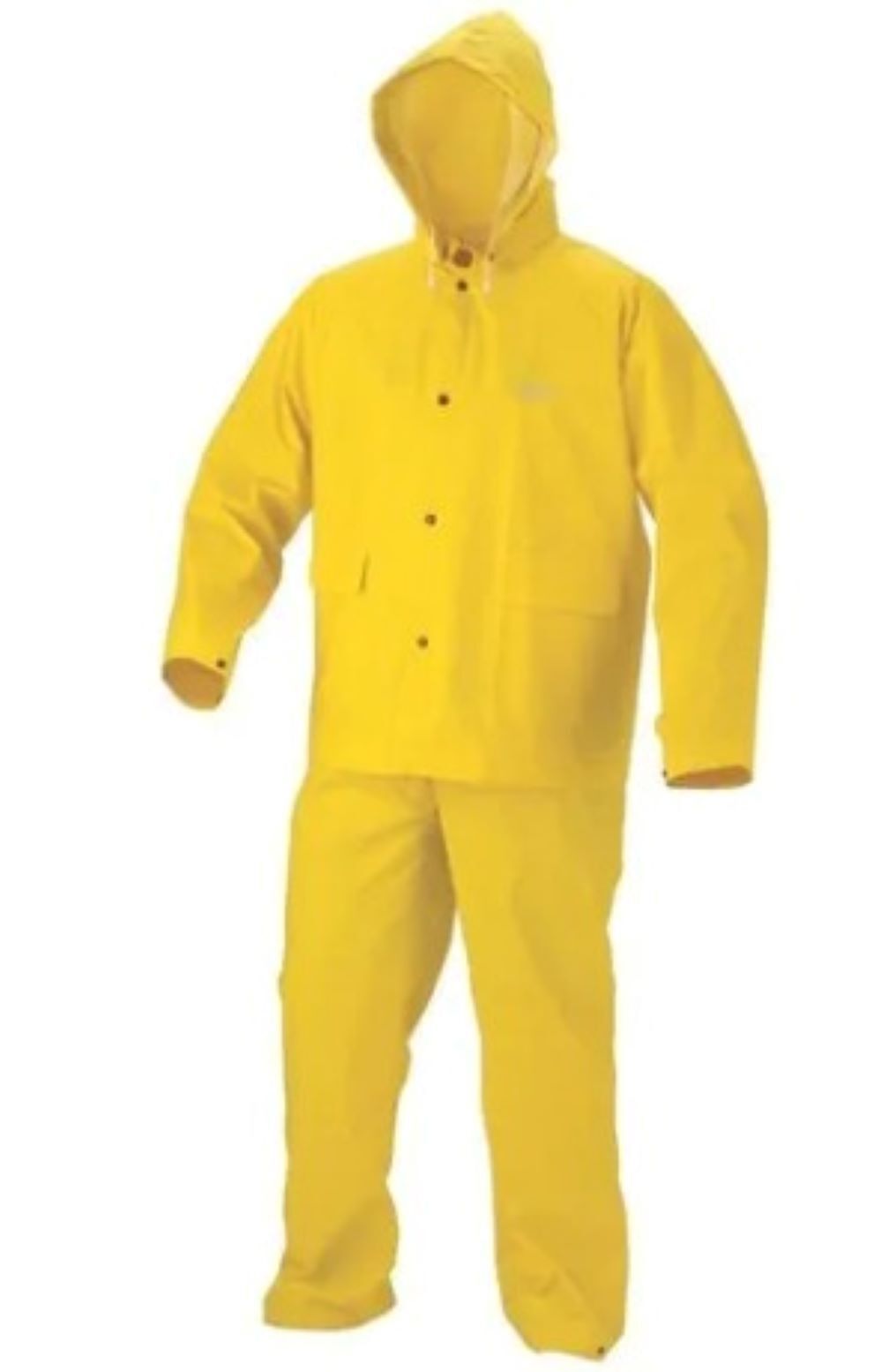 Yellow Pvc Rainsuit - 85% Pvc Outer, 15% Polyester Inner, 0.33mm Thick, 2 Piece Vented Jacket And Elasticated Pants | Waterproof, Reflective Design, Male Fit