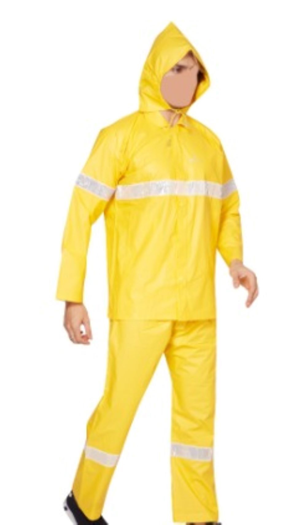 Yellow Pvc Rainsuit - 85% Pvc Outer, 15% Polyester Inner, 0.33mm Thick, 2 Piece Vented Jacket And Elasticated Pants | Waterproof, Reflective Design, Male Fit