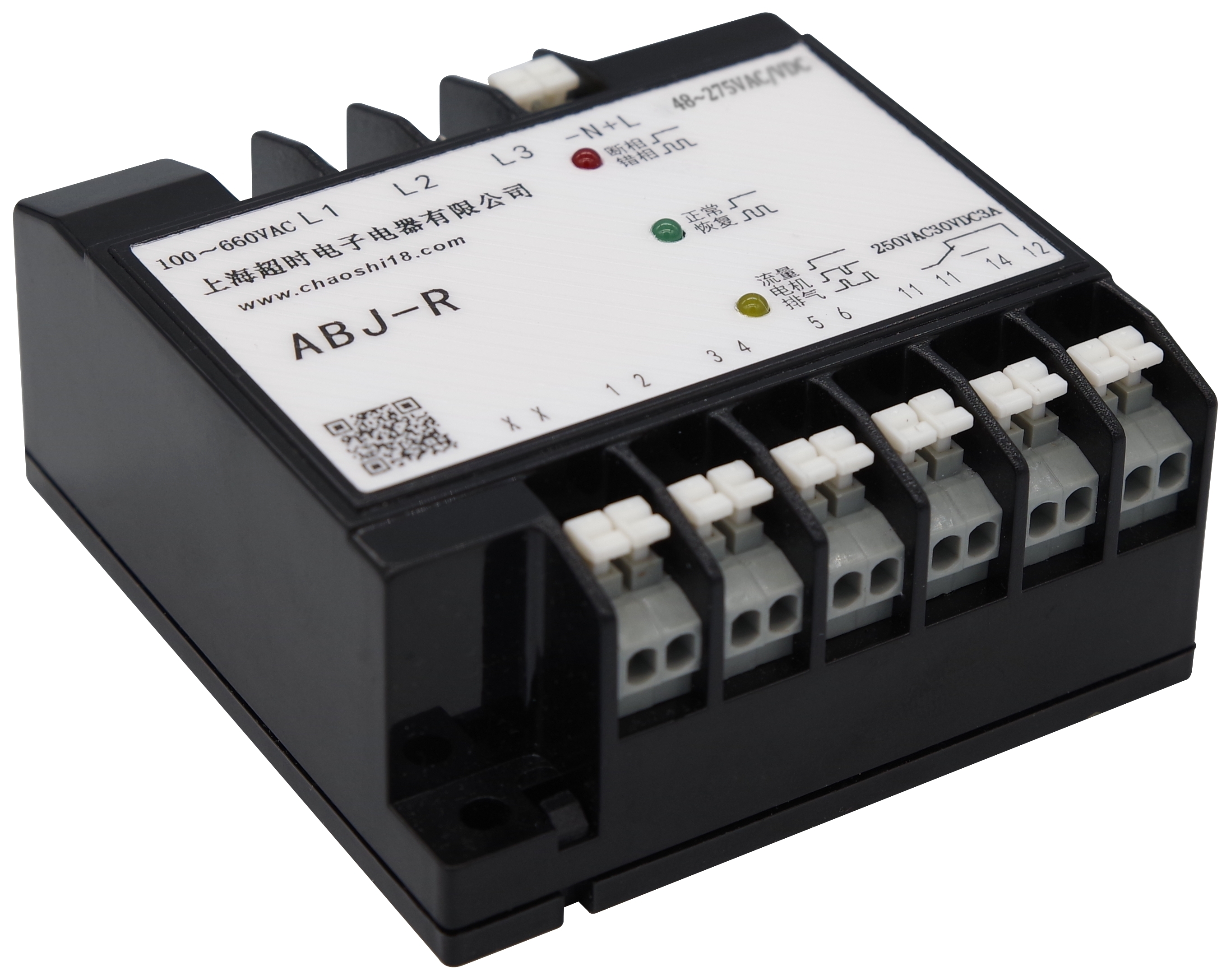 Abj-r Power Protection Module - 82x78x35.5mm, Black Color, 380v Rated Voltage | Dual Ptc Temperature Protection, Phase Loss Safeguard, Versatile Compatibility For Industrial Compressors