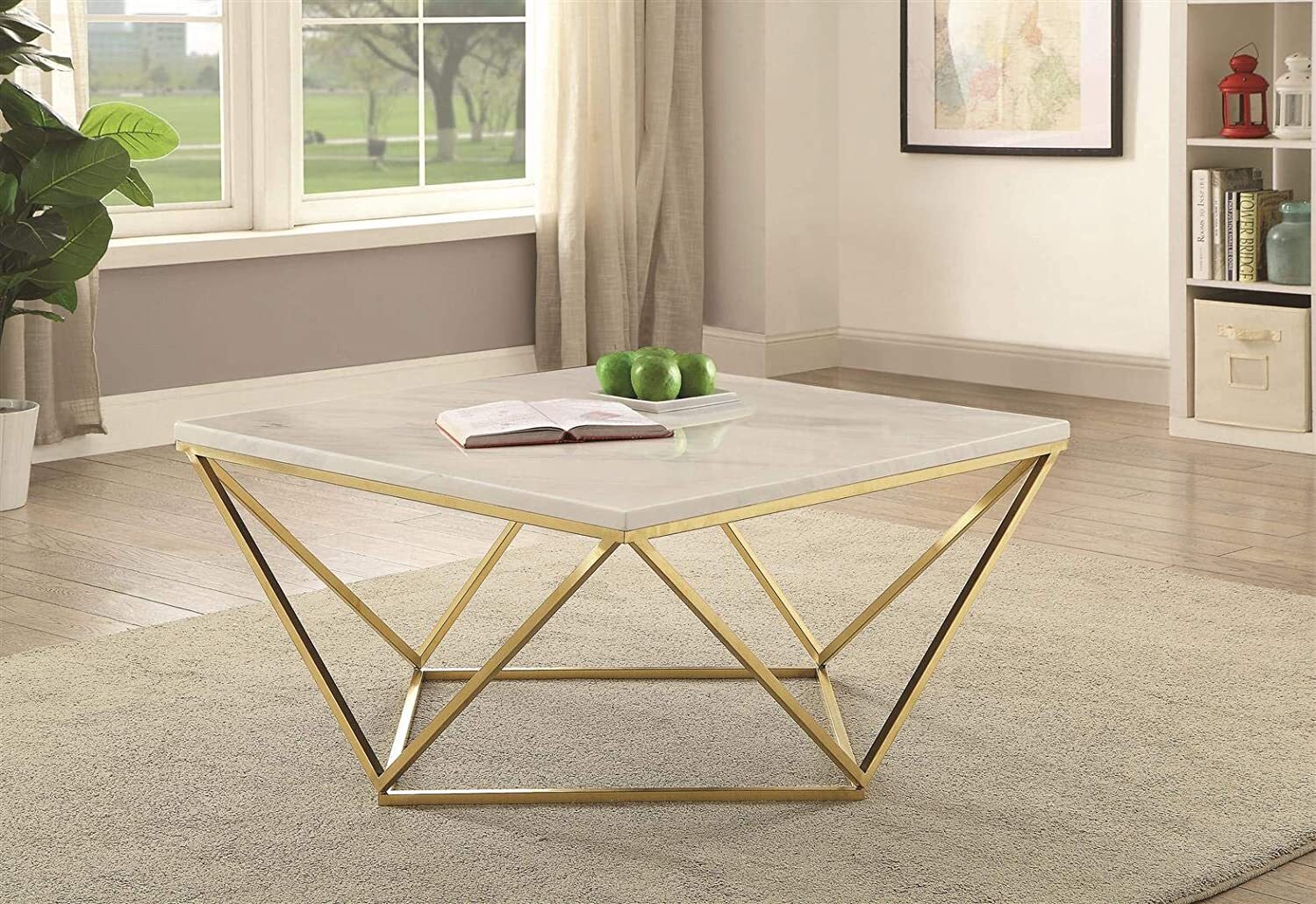 Ct-794 Marble Top With Stainless Steel Base Coffee Table Decor Table Wedding Gold Luxury - Color: Different Available