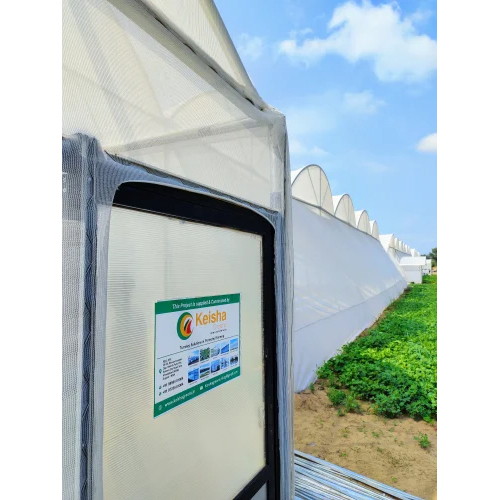 Net Agriculture Polyhouse - Polyethene Plastic, Large Size, White Color | Manual Monitoring System, Air Cooling System, Sun Protection