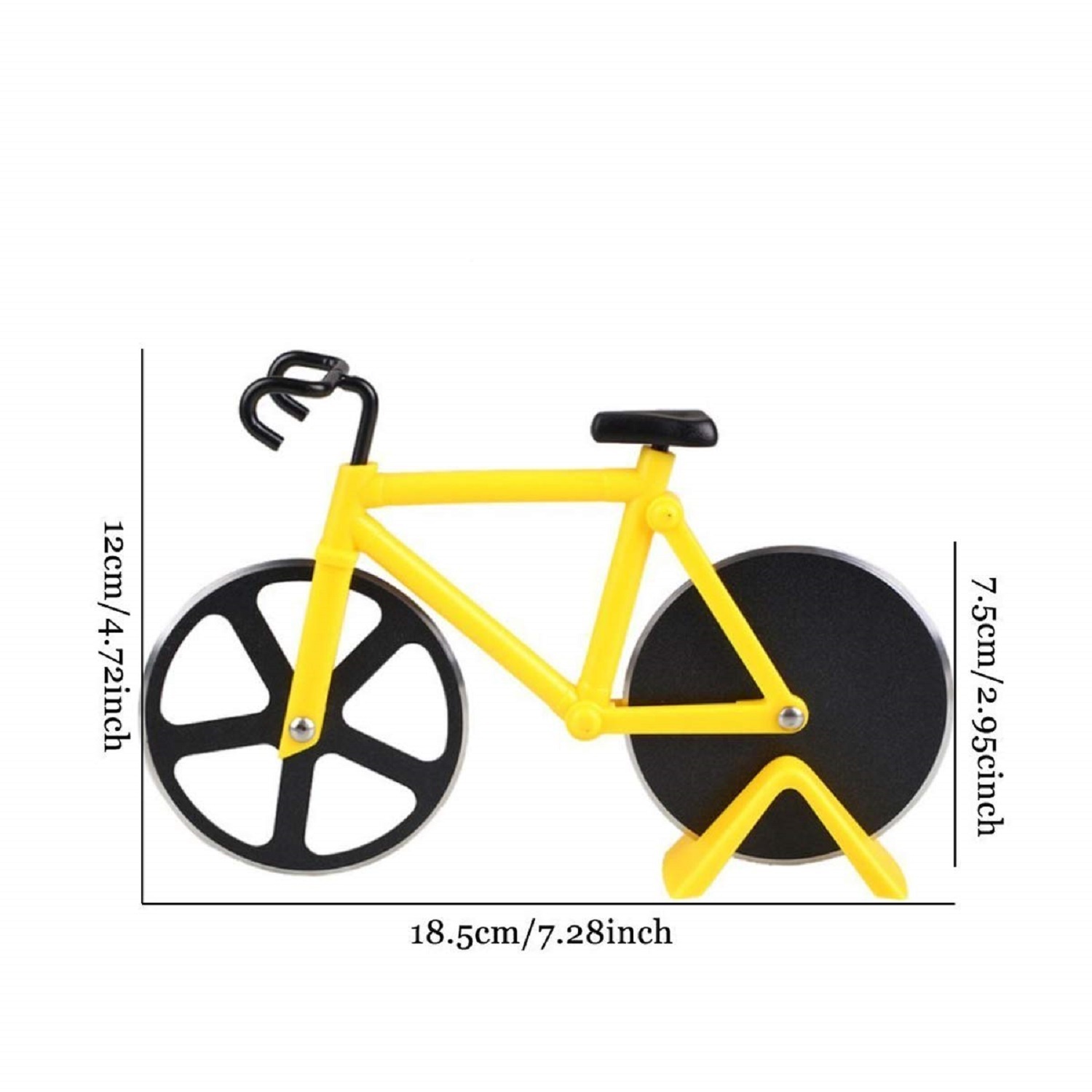 Cycle Pizza Cutter. - Color: Silver Blade With Black