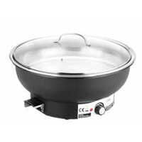 Round Electric Chafer w - Glass Lid