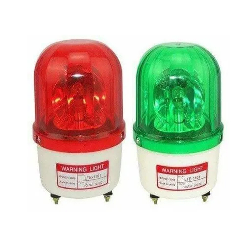 LTE-1101 Revolving Warning Light - Electric, 24 Volt, 15 Watt, Red & Green | Built for Industrial, Emergency Use, with Warranty